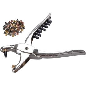   EXTOL CRAFT bőrlyukasztó klt.; fogó 225mm + 6 db lyukasztó fej: 2,5-3,0-3,5-4,0-4,5-5mm + 2 db szegecselő fej + 100 db szegecs