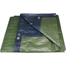   EXTOL PREMIUM takaróponyva, vízálló, de nem UV álló; 150g/nm, 5×8m névleges méret, valós méret: 4,8×7,8m, PE, lefűző lyukakkal