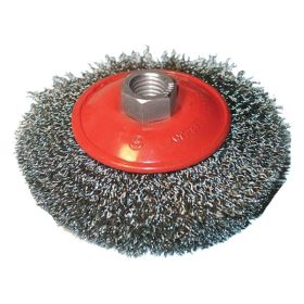   EXTOL CRAFT drótcsiszoló körkefe, kúpos; hullámos szálú ; sarokcsiszolóhoz, M14×2 100mm, ford.: 12500