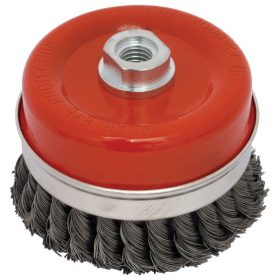   EXTOL CRAFT drótcsiszoló fazékkefe  sodrott erős; sarokcsiszolóhoz, M14×2, 100mm, max. 7000 ford/perc