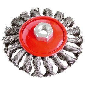   EXTOL CRAFT drótcsiszoló körkefe (sarokcsiszolóra) ; M14, sodrott erős, 100mm, kúpos, max. 11000 ford/perc