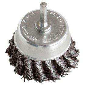   EXTOL CRAFT drótcsiszoló fazékkefe ; 75mm, O 6mm-es csap, fúróba fogható, sodrott erős, max. 4500 ford/perc