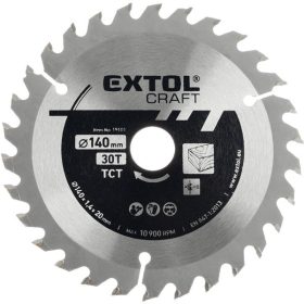   EXTOL CRAFT körfűrészlap, keményfémlapkás, 160×20mm(lyuk átm), T36; 2,7 mm lapkaszélesség, max. 9.500 ford/perc