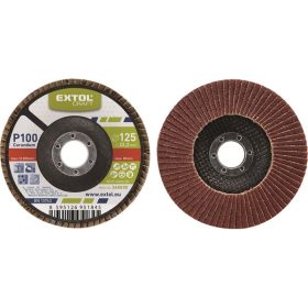   EXTOL CRAFT lamellás csiszoló acél, Alu, műa. és fa munkadarabok csiszolására, 125×22mm; P60, kúpos, max.:12.300 ford./perc, EN13743