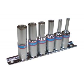   6 részes 3/8" torx hosszú dugókulcs készlet  sínen 3116PR