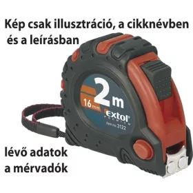   EXTOL PREMIUM mérőszalag, gumírozott, mágneses 3 stoppos; 3m×19mm