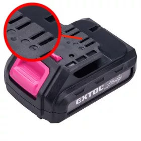   EXTOL tartalék akku ÚJABB TÍPUSÚ 12V Li-ion, 402401 géphez és 402400D töltőhöz, 3 SARU; 1300mAh, töltési idő: 4,5óra