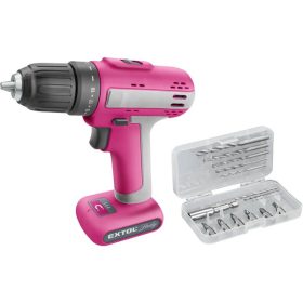   EXTOL LADY akkus fúrócsavarozó, 12V, Li-ion, Extol Lady, beépített 1500 mAh akku