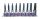 9 részes 1/2˝-os torx bitfejkészlet  L=80mm, sínen  4119PR10