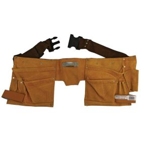   EXTOL szerszámtartó öv, sok zsebes, hasított bőr; sok zsebes, műanyag csattal