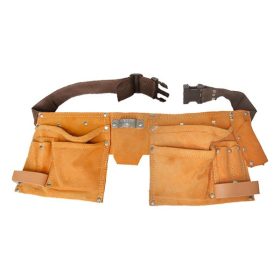   EXTOL PREMIUM szerszámtartó öv, sok zsebes, hasított bőr ; műanyag csattal