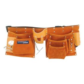   EXTOL PREMIUM szerszámtartó öv, sok zsebes, bőr ; erős műanyag csattal