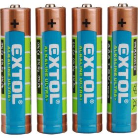   EXTOL ENERGY elem klt. 4 db, alkáli, 1,5V, méret: AAA (LR03); hosszú étettartam, bliszteren