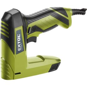   EXTOL CRAFT elektromos tűzőgép, 45W; kapcsok: 6-14mm (11,3×0,7mm), szegek: 6-14mm (1,2×1,0-2,0), max. 60 szeg/kapocs percenként