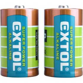   EXTOL ENERGY elem klt. 2 db, alkáli, 1,5V, méret: D (LR20); hosszú étettartam, bliszteren