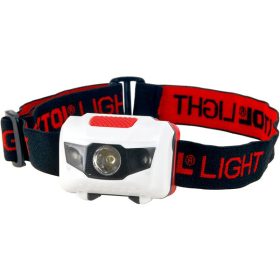   EXTOL LIGHT LED fejlámpa, 1 W fehér+2 piros LED, 40 Lumen; 4 funkció, elem nélkül