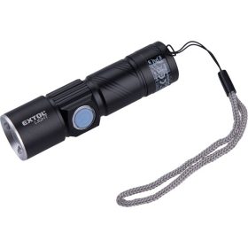   EXTOL LIGHT LED lámpa, 3 W, XPE LED; 150 Lm, ALU ház, zoom, újratölthető Li-ion akkus, 450 mAh