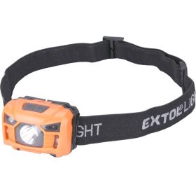   EXTOL LIGHT LED fejlámpa, 3 W, CREE XPL, 100 Lumen; tölthető akkuval, 3 funkció (teljes/ 1/2 fényerő, villogás), fehér+piros