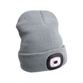   EXTOL LIGHT sapka, szürke, kötött, kivehető LED homloklámpával, 4×45 Lumen; USB tölthető Li-ion akku, 3funkció (100%-75%-50% fénye.)