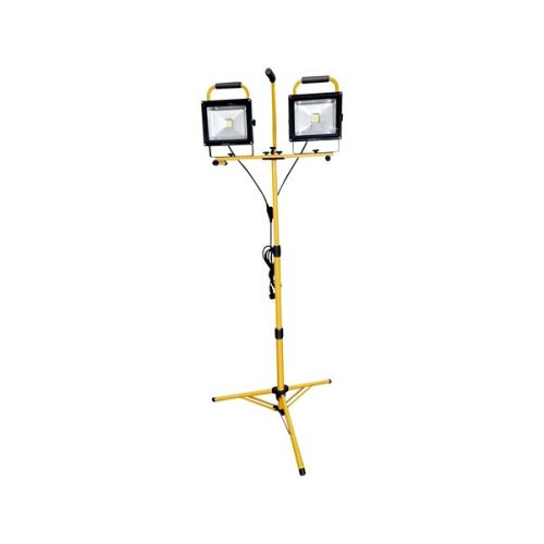 EXTOL LIGHT hordozható LED lámpa, 2×30 W, reflektor; 2×2400 Lm, IP65, teleszkópos állvánnyal, 230V/50Hz, 2,9 m kábel