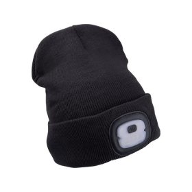   EXTOL LIGHT sapka, sötétszürke, kötött, kivehető LED homloklámpával, 4×25 Lumen; USB tölthető Li-ion akku, 3funkció (100%-75%-50%)