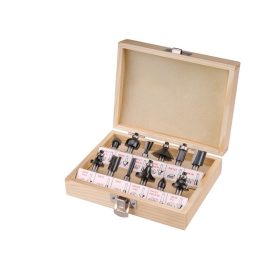   EXTOL CRAFT felsőmaró klt.  12db, kisebb szett (fadobozban) ; 8mm-es befogással