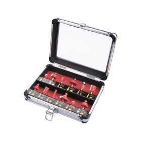   EXTOL PREMIUM felsőmaró klt.  12db, kissebb szett (alu kofferben) ; 8mm-es befogással, keményfém lapkás