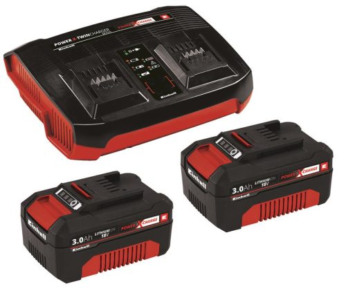 Einhell 2x3,0Ah & Twincharger Kit 2 db akku + dupla töltő szett