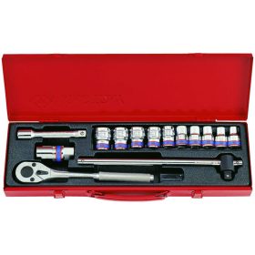   14 részes 1/2˝-os kézi dugókulcs készlet 10-24mm 6* 4512MR