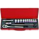 14 részes 1/2˝-os kézi dugókulcs készlet 10-24mm 6* 4512MR