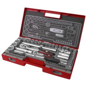   FORTUM dugókulcs klt. 1/2", 1/4", 60db, 61CrV5; mattkróm FORTUM