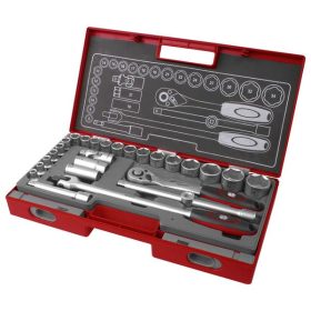   FORTUM dugókulcs klt. 1/2", 27db, 61CrV5 mattkróm; FORTUM