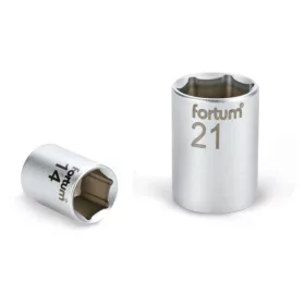   FORTUM dugófej, 1/2", 17mm, 61CrV5, mattkróm,  38mm hosszú FORTUM