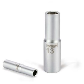   EXTOL dugófej, hosszított, 1/2",  61CrV5, mattkróm, 77mm hosszú; 21mm