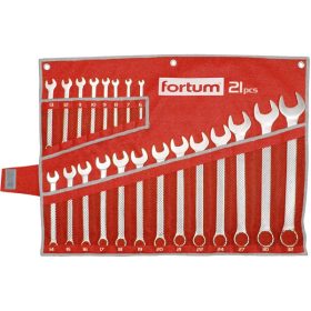   FORTUM csillag-villás kulcs klt. 21db, 6-32mm 61CrV5, mattkróm