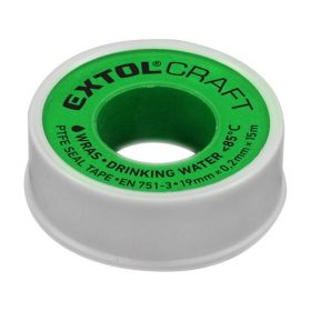   EXTOL CRAFT tömítő szalag, teflon (PTFE) 0,2mm×19mm × 15m, EN 751-3, WRAS, ivóvízhez