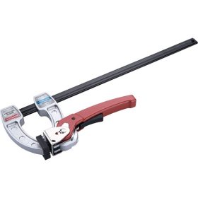   FORTUM asztalos szorító, racsnis gyorsrögzítő, 200×80mm, ALU/acél, TPR gumis markolat