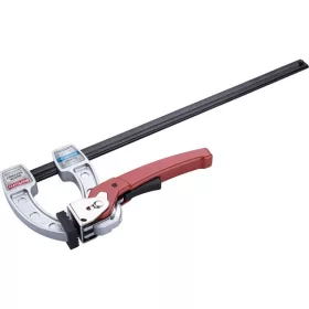   FORTUM asztalos szorító, racsnis gyorsrögzítő, 300×80mm, ALU/acél, TPR gumis markolat