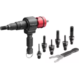   FORTUM adapter  klt. fúrógéphez, POP-NUT szegecsanyákhoz, 6 db, M3-M4-M5-M6-M8-M10-M12; 8 mm (5/16") hatszög befogás, FORTUM