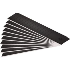   FORTUM pótpenge 10 db, fekete, tripla vágóéllel; 18×100×0,7mm, SK2 acél, HRC > 67,  tripla vágóéllel, lézeres élezés