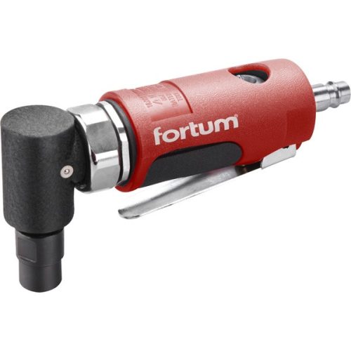 FORTUM pneumatikus furatköszörű, derékszögű, 125 mm,1/4"; (6 és 3 mm bef), 20.000 1/min, 127 l/min, 6,3 Bar, 1/4" csatl., 0,5kg