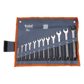   EXTOL PREMIUM csillag-villás kulcs klt., vászon tartóban, CrV. ; 12db, 6-22mm