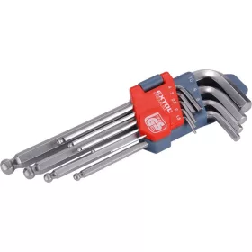   EXTOL PREMIUM imbuszkulcs klt., CV. gömbfej ; 9db, 1,5-10mm, bliszteren