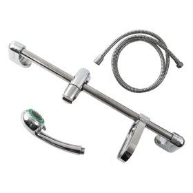   BALLETTO zuhany készlet, fényes; 3 funkciós fej, tömlő 150 cm, szappantartó, fali csúszka