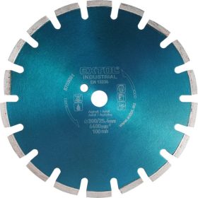   EXTOL INDUSTRIAL gyémántvágó ASZFALT-ra, friss betonhoz, ipari korong, szegmenses; 350×25,4mm, száraz és vizes vágásra