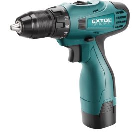   EXTOL INDUSTRIAL akkus fúrócsavarozó, 14,4 V (Max. 16,6V), Li-ion, 2db akku, 1db töltő, 2000 mAh, 33/16Nm