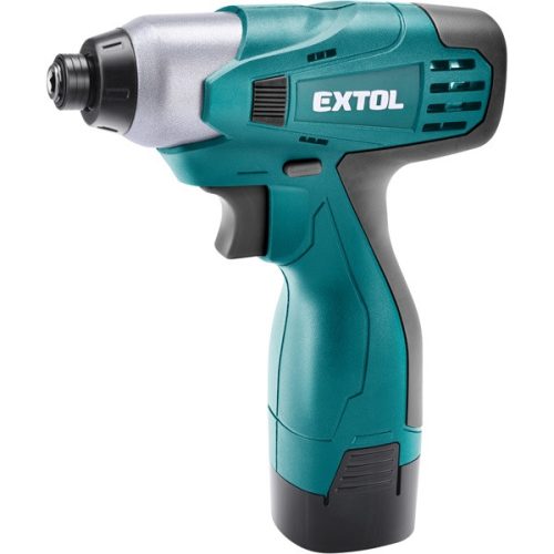 EXTOL akkus ütvecsavarozógép 14,4 V (Max. 16,6V), LI-ion, 1/4" hatszög befogás, 2 db akku: 1500 mAh, ford.: 2300 1/min, 120 Nm
