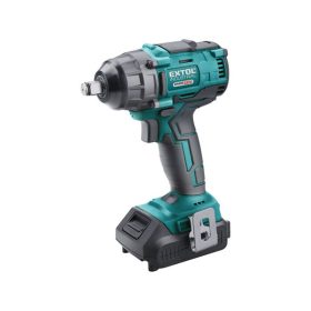   EXTOL INDUSTRIAL akkus ütvecsavarozó, Share20V, 1/2" négyszög, Li-ion; 1db 20V akku: 2000 mAh, 1db töltő, ford.: 2.200 1/min, 250 Nm