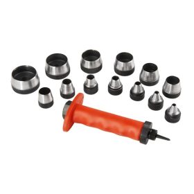   EXTOL PREMIUM lyukasztó klt. 14 db 5-6-8-10-11-13-16-19-22 -25-28-32-35 mm, színes műanyag markolat, műanyag koffer