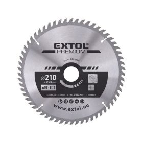   EXTOL PREMIUM körfűrészlap, keményfémlapkás, 250×30mm(lyuk átm), T24; 3,2mm lapkaszélesség, max. 6500 ford/perc